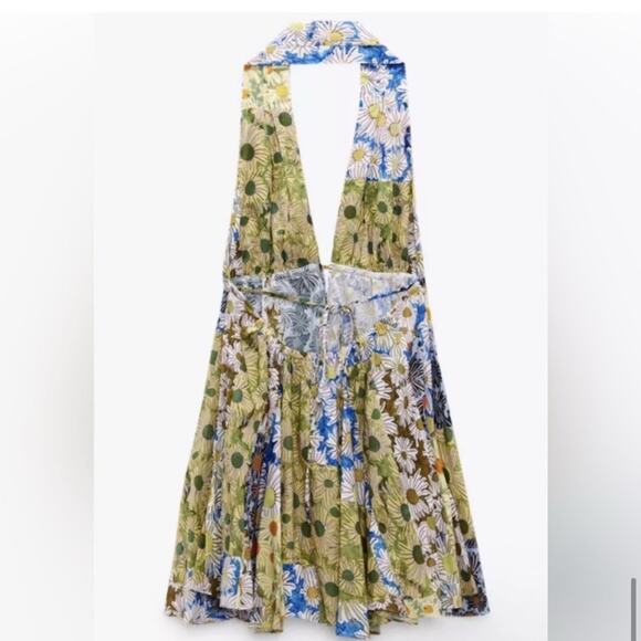 Zara Floral Halter Dress  Size Medium NWT - Picture 8 of 9